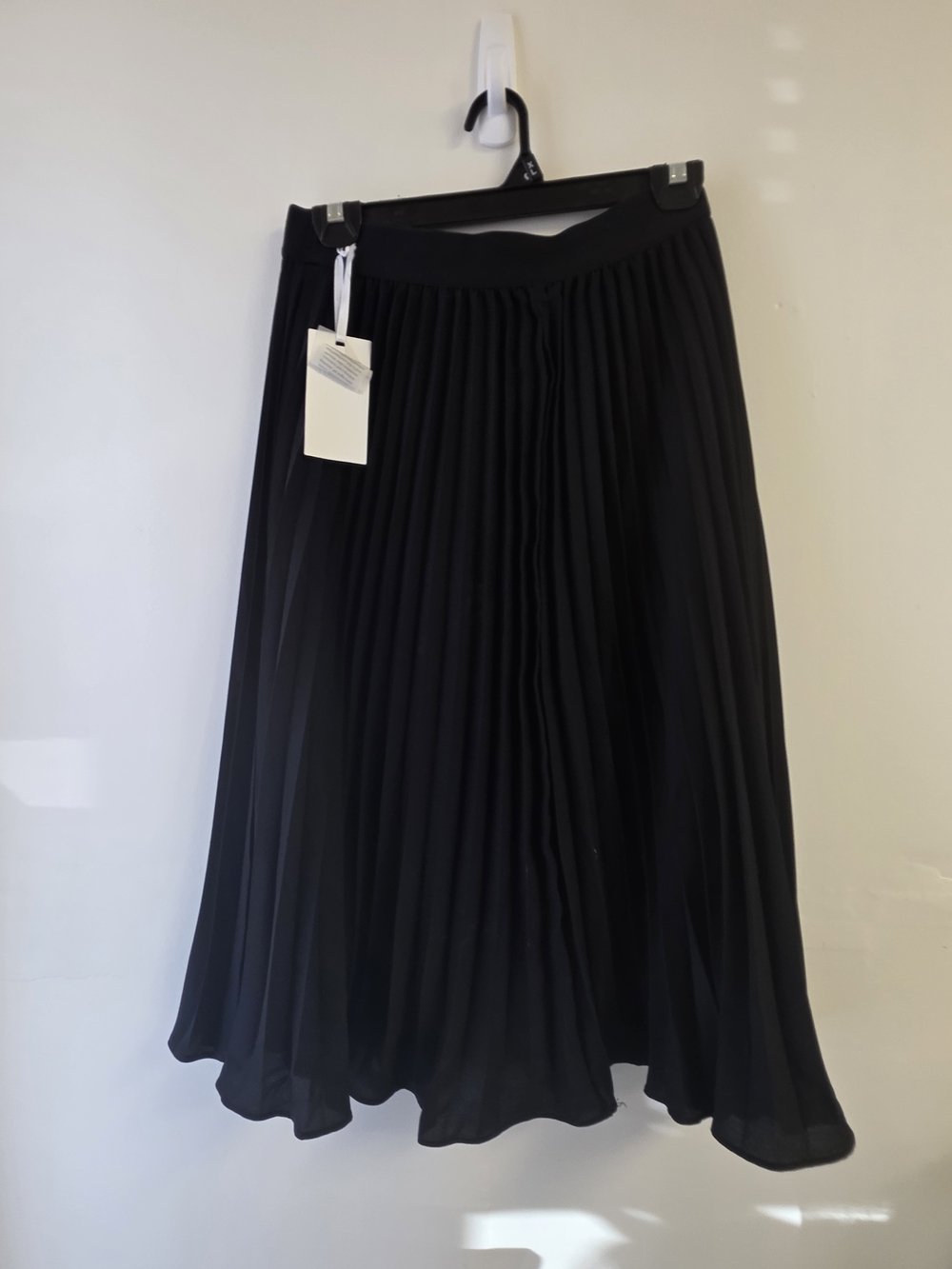 Grace Karin Black Pleated Midi Skirt